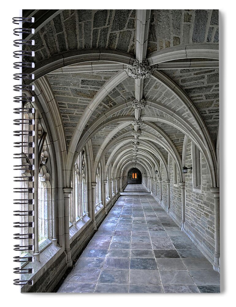 Passageway Spiral Notebook featuring the photograph Medieval Passgeway At Princeton University by Dave Mills