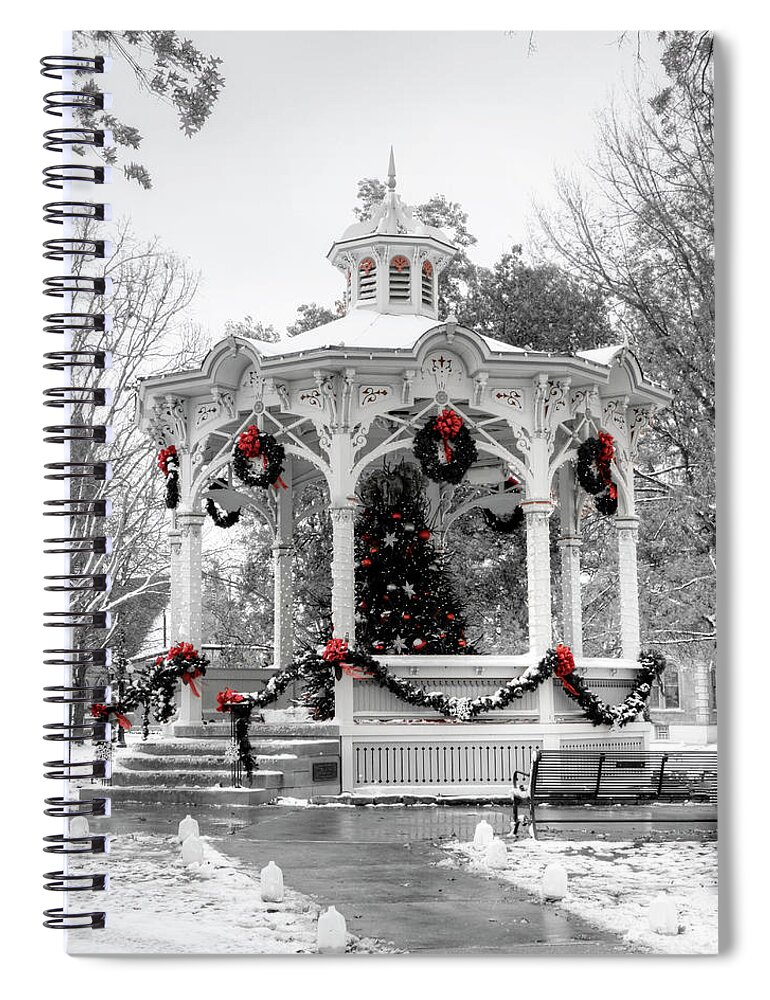 Christmas Spiral Notebook featuring the photograph Medina Gazebo by Ann Bridges