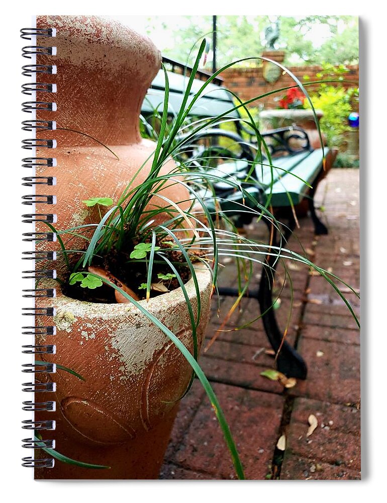 Parkbench Spiral Notebook featuring the photograph Meditation by John Duplantis