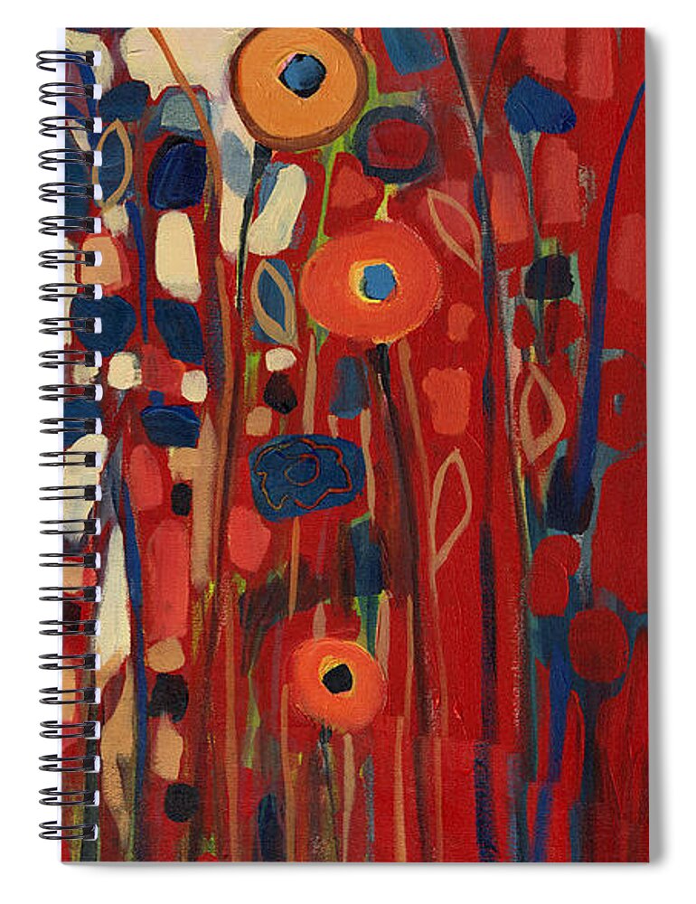 Floral Spiral Notebook featuring the painting Meet Me in My Garden Dreams Part C by Jennifer Lommers