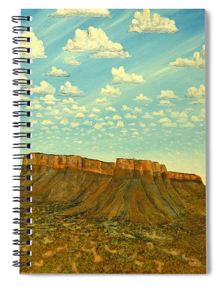 Sw Spiral Notebook featuring the painting Meet the Posse At Little Crooked Mesa by Kerry Beverly