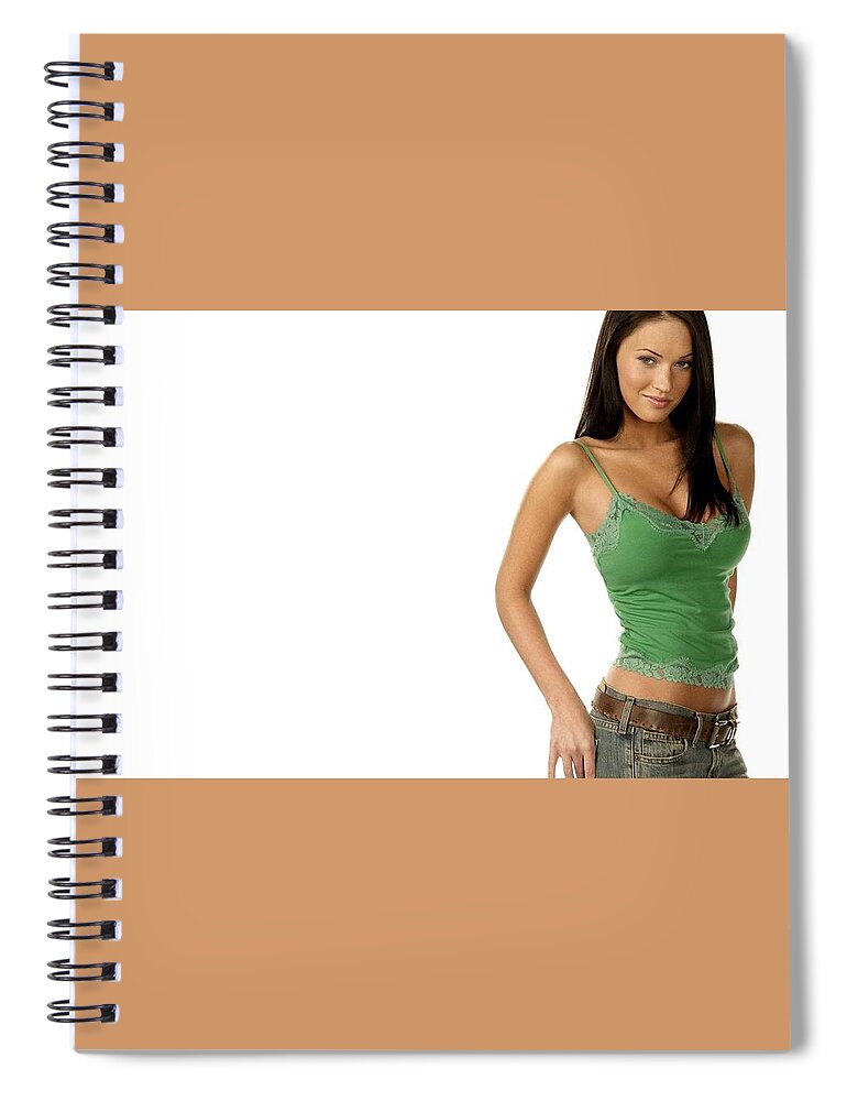 Megan Fox Spiral Notebook featuring the photograph Megan Fox by Jackie Russo