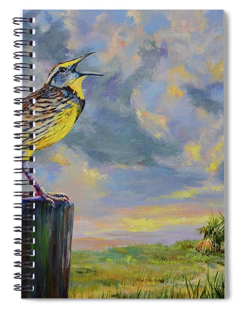 Palms Spiral Notebook featuring the painting Melancholy Song by AnnaJo Vahle