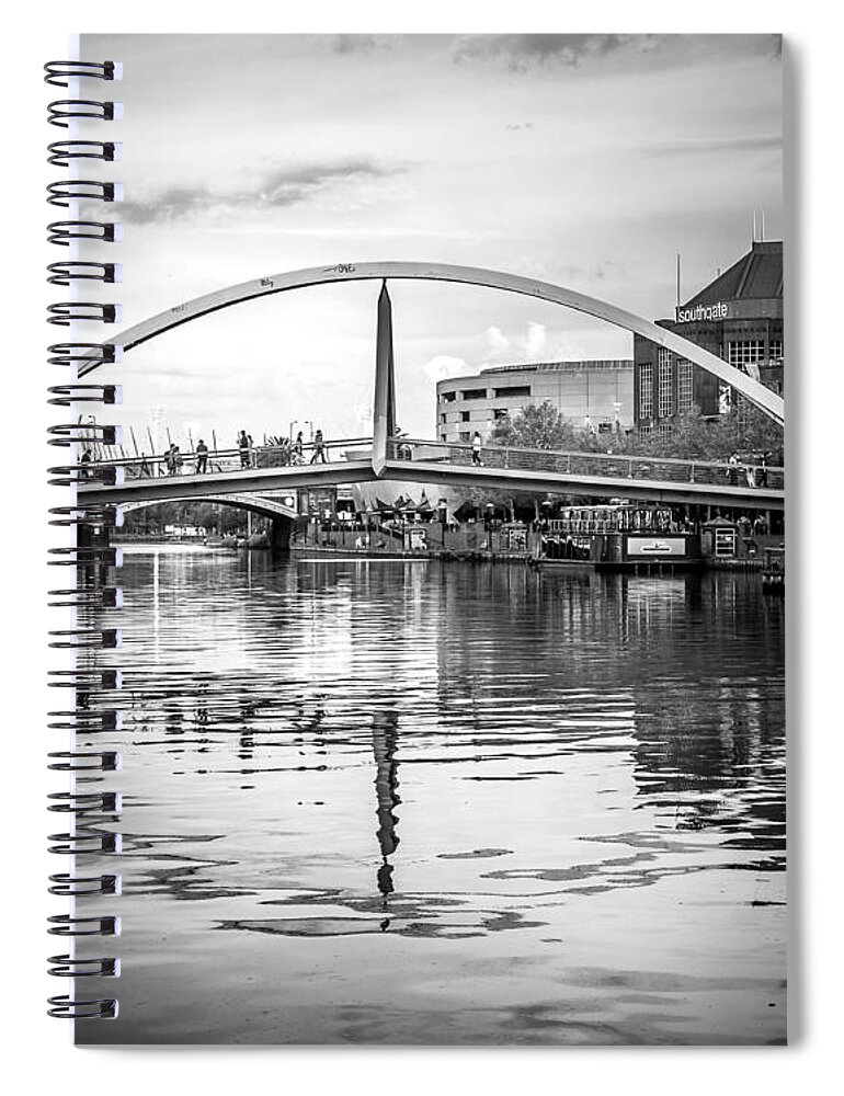 Melbourne Spiral Notebook featuring the photograph Melbourne River Bridge by Perry Webster