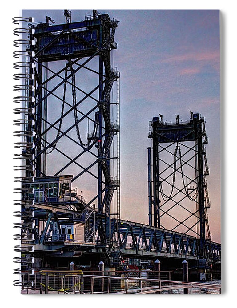 New England Spiral Notebook featuring the photograph Memorial Bridge at Sunrise by David Thompsen