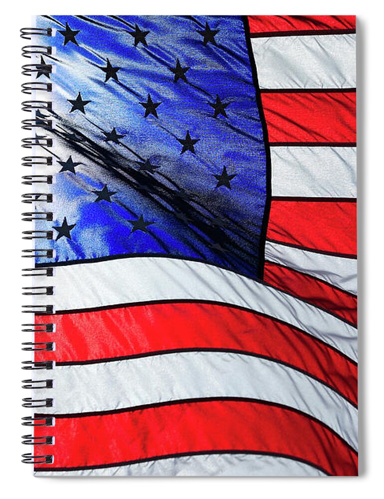 Horizontal Spiral Notebook featuring the photograph Memorial Day Flag by Todd Klassy
