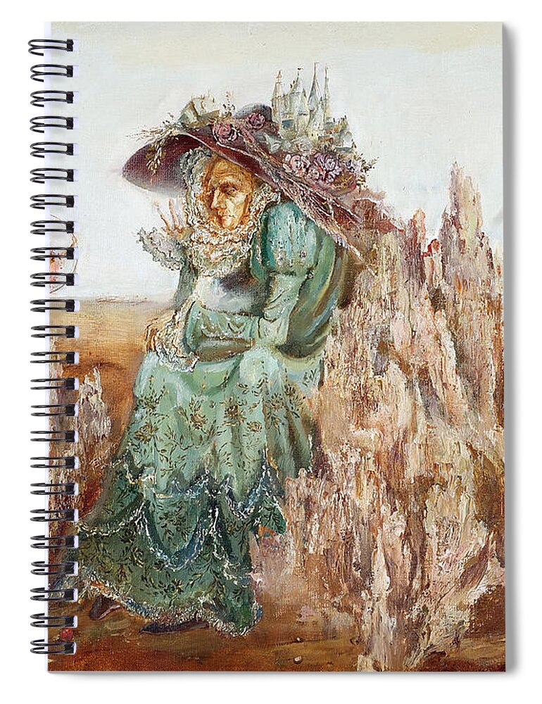 Maya Gusarina Spiral Notebook featuring the painting Memories by Maya Gusarina