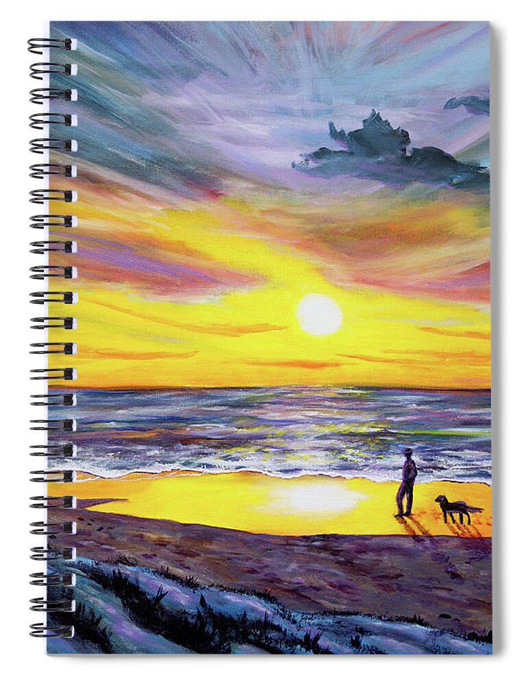Monterey Spiral Notebook featuring the painting Memories of My Father by Laura Iverson