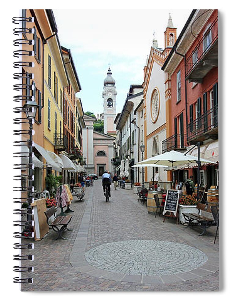 Menaggio Spiral Notebook featuring the photograph Menaggio Street 9521 by Jack Schultz