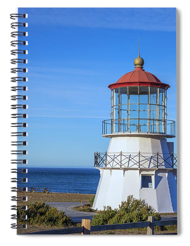 Lighthouse Spiral Notebook featuring the photograph Mendocino Ligthhouse by Joseph S Giacalone