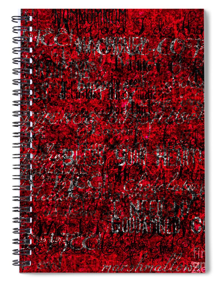 Chaos Spiral Notebook featuring the painting Mental Chatter at 3 AM by Neece Campione