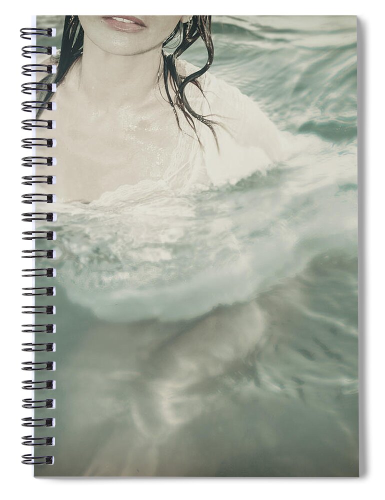 Under Spiral Notebook featuring the photograph Mermaid by Stelios Kleanthous