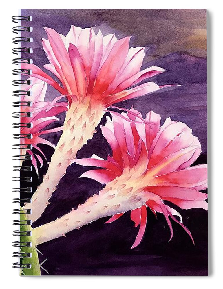 Cactus Spiral Notebook featuring the painting Mesa by Richard Rooker