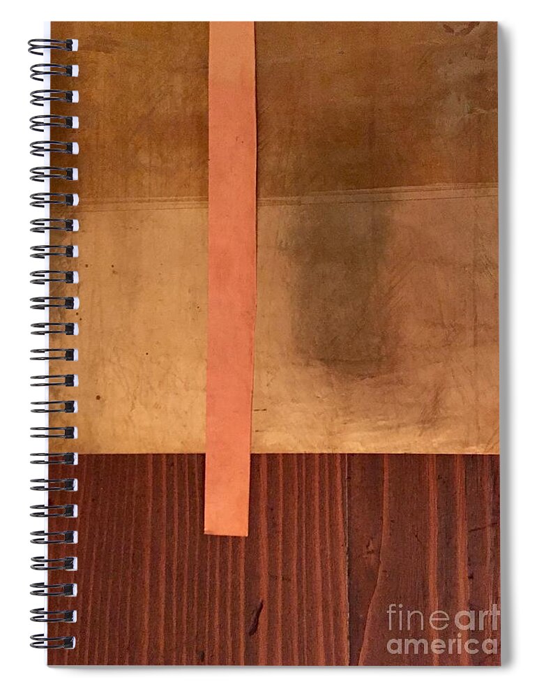 Collage Brass Copper Sheeting Wood Spiral Notebook featuring the photograph Mesh and Copper Series 1-7 by J Doyne Miller