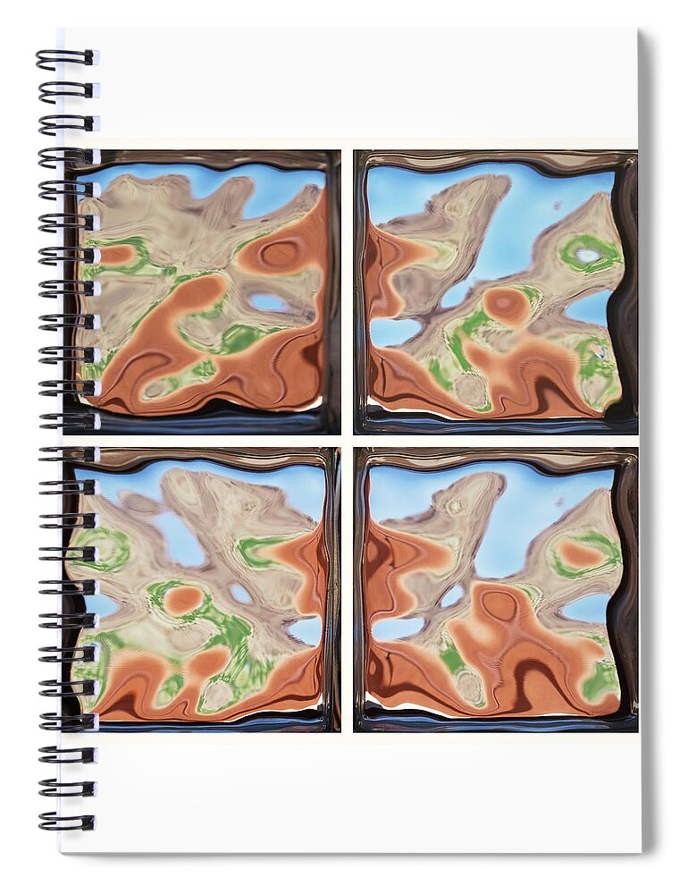 Tom Daniel; Photo; Photography; Photographer; Tom Daniels; Glass; Block; Window; Abstract; Abstracts; Pattern; Pattens Spiral Notebook featuring the photograph Mesquite Hill by Tom Daniel