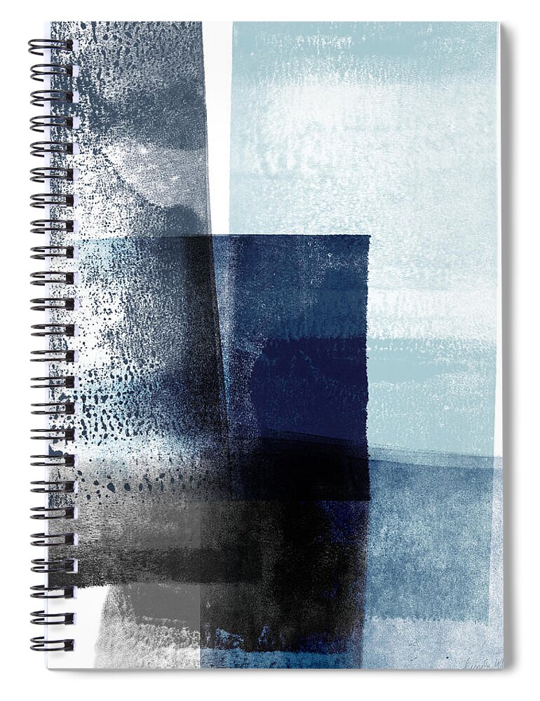 Blue Spiral Notebook featuring the mixed media Mestro 4- Abstract Art by Linda Woods by Linda Woods