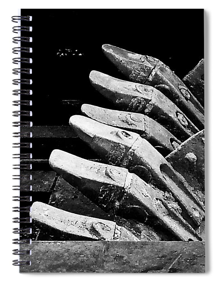 Monochrome Spiral Notebook featuring the photograph Metal No. 42 by Fei A
