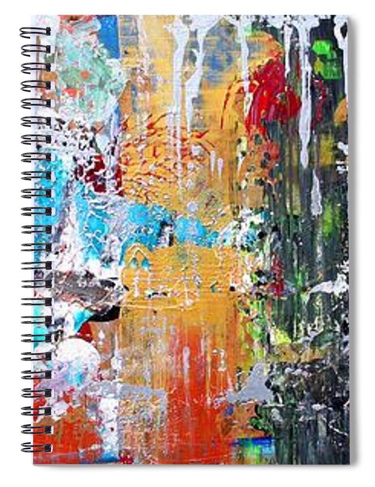 Abstract Spiral Notebook featuring the painting Metallic Winter by J Vincent Scarpace