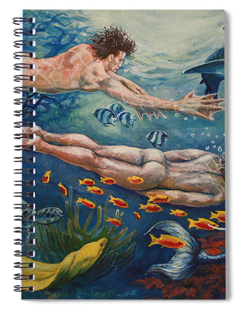 Fantasy Spiral Notebook featuring the painting Metamorphosis by Marc DeBauch