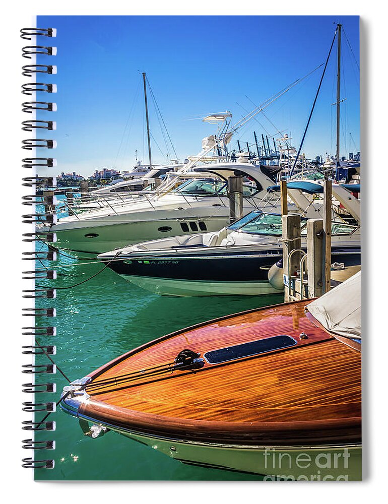 Miami Spiral Notebook featuring the photograph Miami Beach Marina 4507 by Carlos Diaz