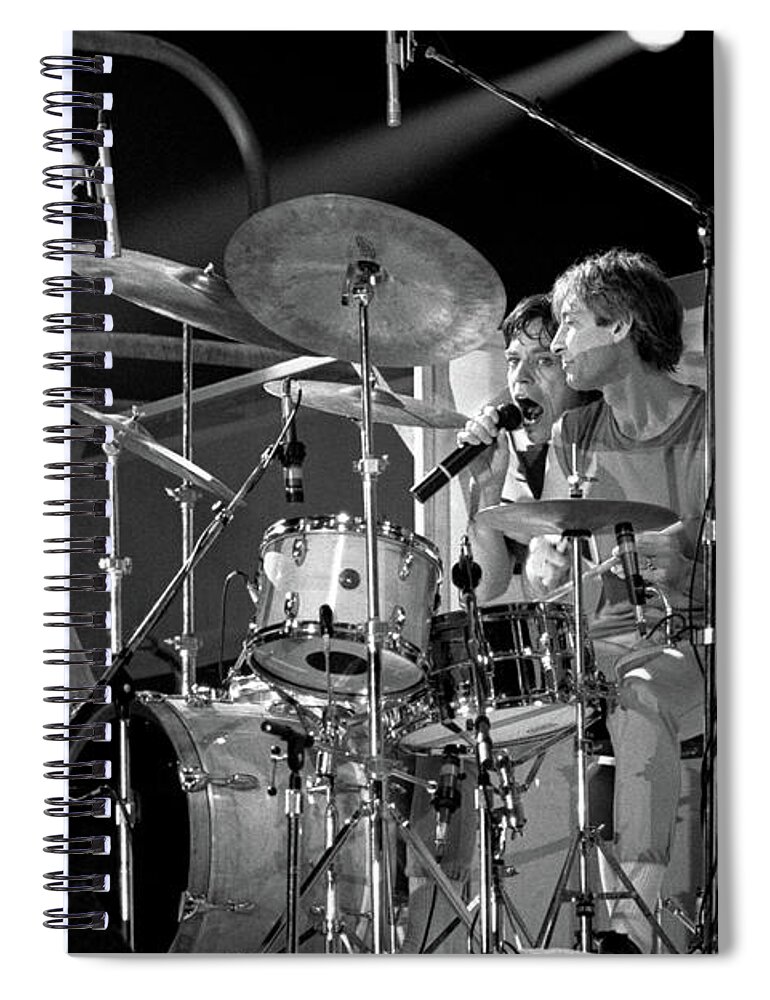  Mick Jagger Spiral Notebook featuring the photograph Mick Jagger and Charlie Watts by Jurgen Lorenzen
