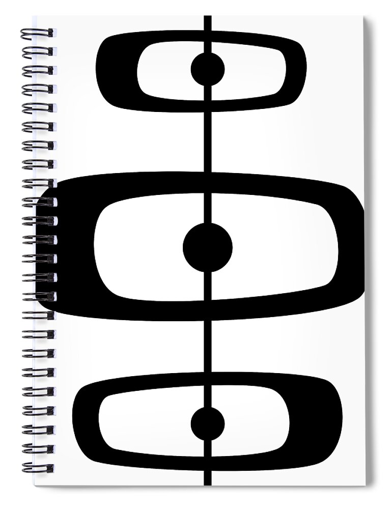 Mid Century Modern Spiral Notebook featuring the digital art Mid Century Shapes 2 by Donna Mibus