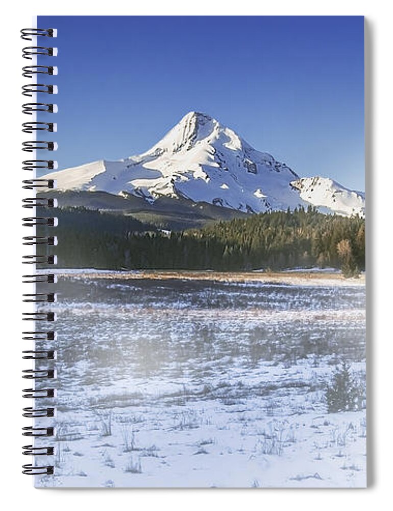 Mountain Spiral Notebook featuring the digital art Mid Winter Morning by John Christopher
