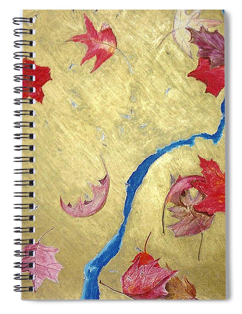 Abstract Spiral Notebook featuring the painting Midas Fall by Steve Karol