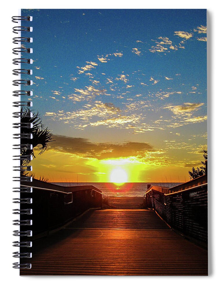 Sunset Spiral Notebook featuring the photograph MIddle Path by Bradley Dever