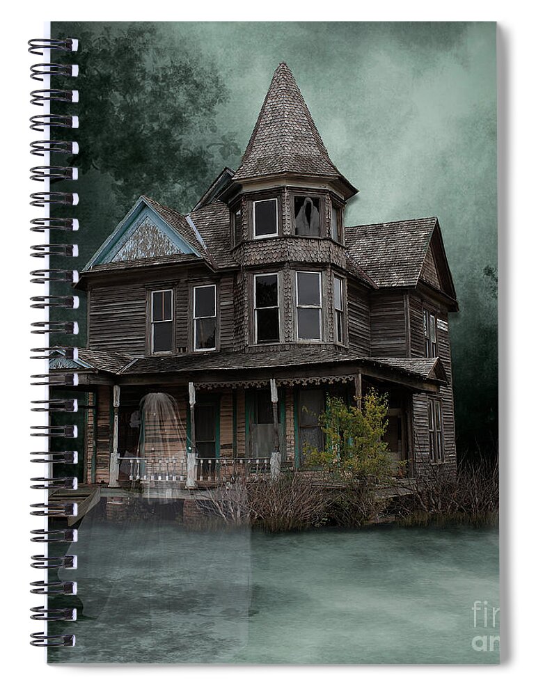 Ghost Spiral Notebook featuring the digital art Midnight Mary by Jim Hatch
