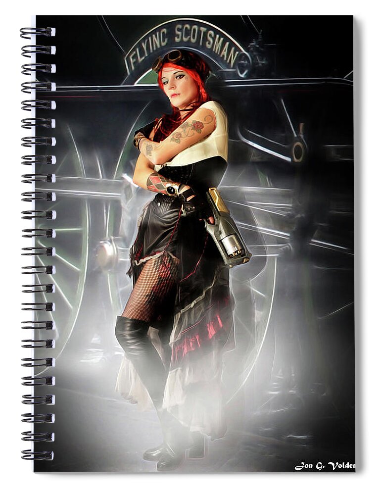 Steam Punk Spiral Notebook featuring the photograph Midnight Train by Jon Volden