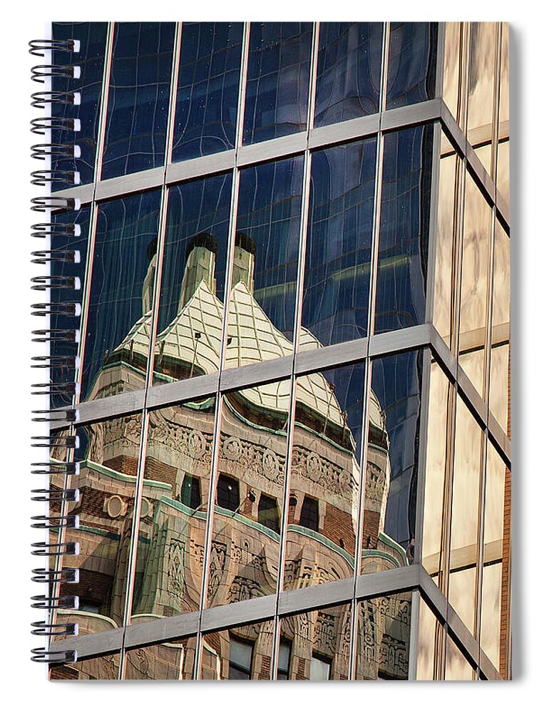  Vancouver Spiral Notebook featuring the photograph Art Deco Reflection Vancouver by Theresa Tahara