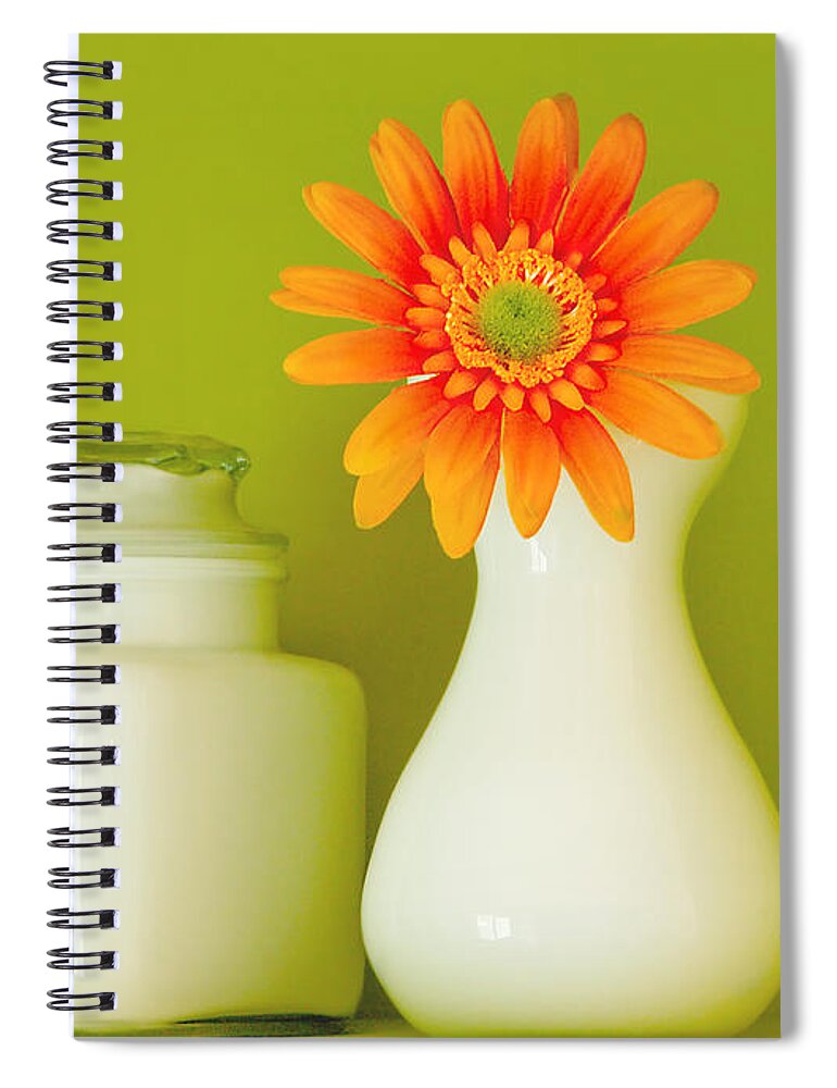 Jar Spiral Notebook featuring the photograph Milk Glass by Linda McRae