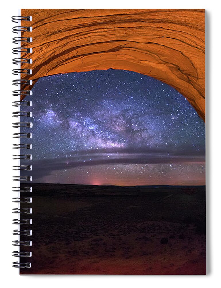 Night Spiral Notebook featuring the photograph Milky Way at Looking Glass Rock by Dan Norris