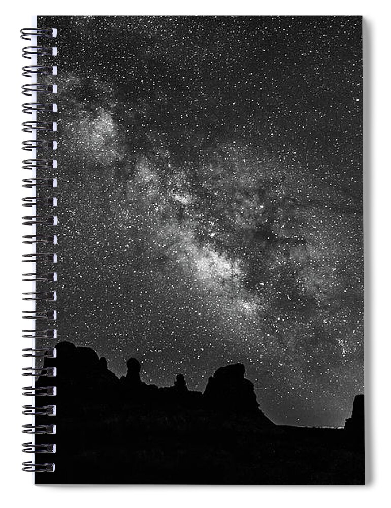 Arches National Park Spiral Notebook featuring the photograph Milky Way at The Windows by Dan Norris