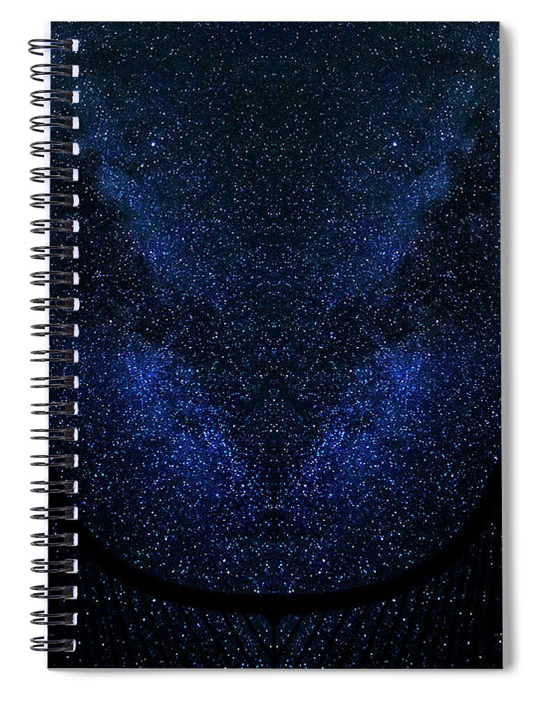 Milky Spiral Notebook featuring the digital art Milky Way Fence Reflection by Pelo Blanco Photo
