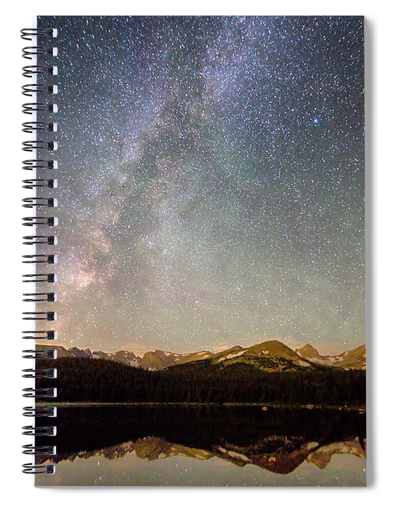 Milky Way Spiral Notebook featuring the photograph Milky Way Over The Colorado Indian Peaks by James BO Insogna
