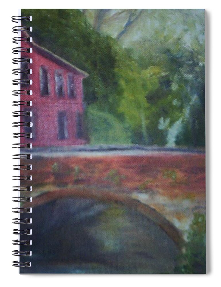 Mill Street Spiral Notebook featuring the painting Mill Street Plein Aire by Sheila Mashaw