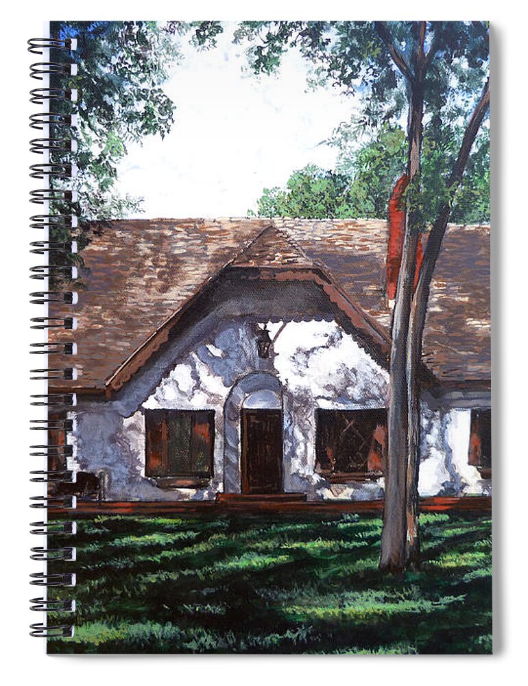 955 Marymount Spiral Notebook featuring the painting Miller Homestead by Tom Roderick