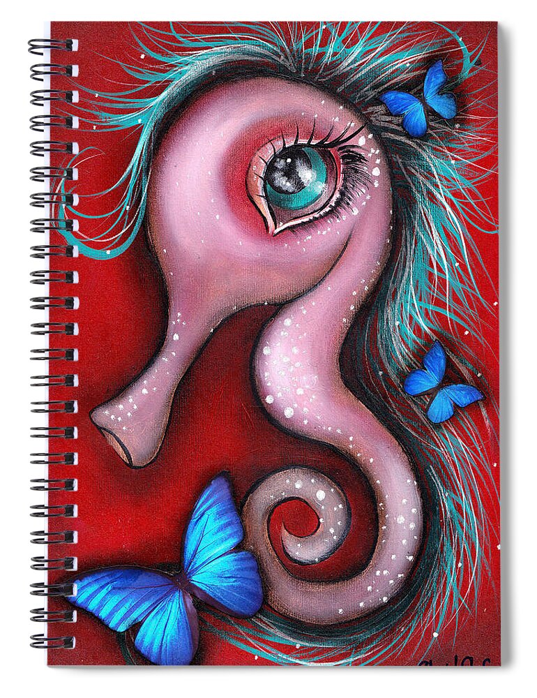 Seahorses Spiral Notebook featuring the painting Mina by Abril Andrade