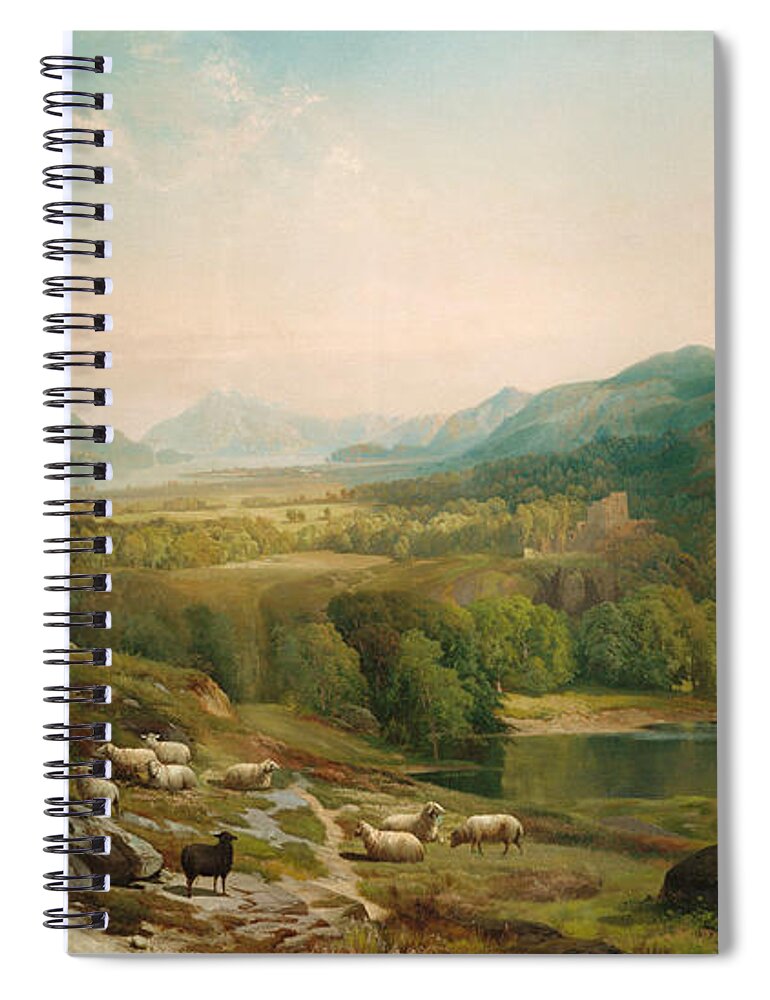 Thomas Moran Spiral Notebook featuring the painting Minding the Flock by Thomas Moran