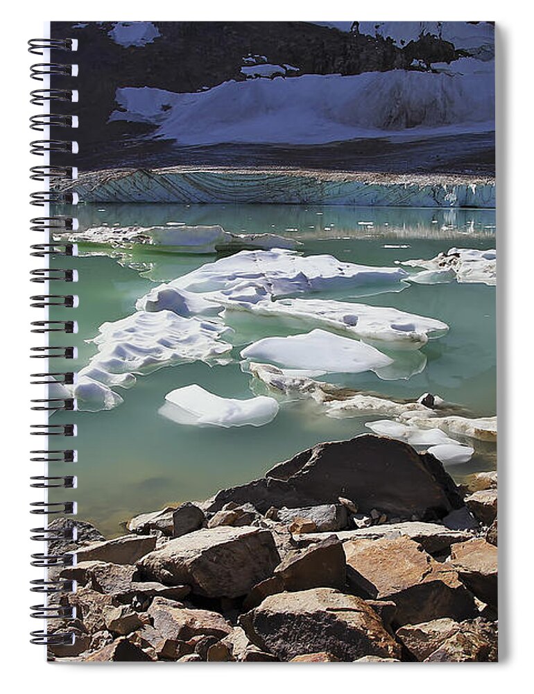 Mount Edith Cavell Spiral Notebook featuring the photograph Mini Icebergs by Teresa Zieba