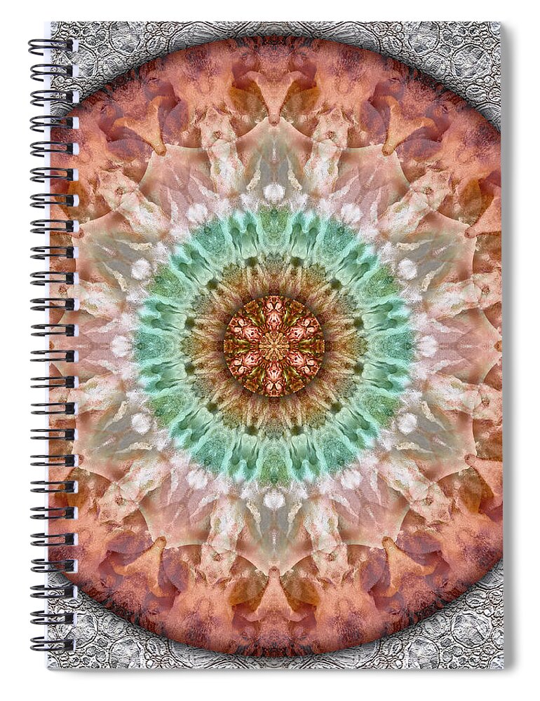 Symbolism Mandalas Spiral Notebook featuring the digital art Miniature Jewel by Becky Titus