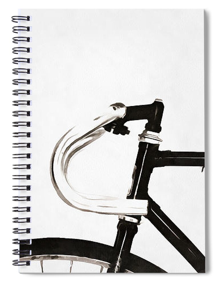 Minimalist Spiral Notebook featuring the photograph Minimalist Bicycle Painting by Edward Fielding