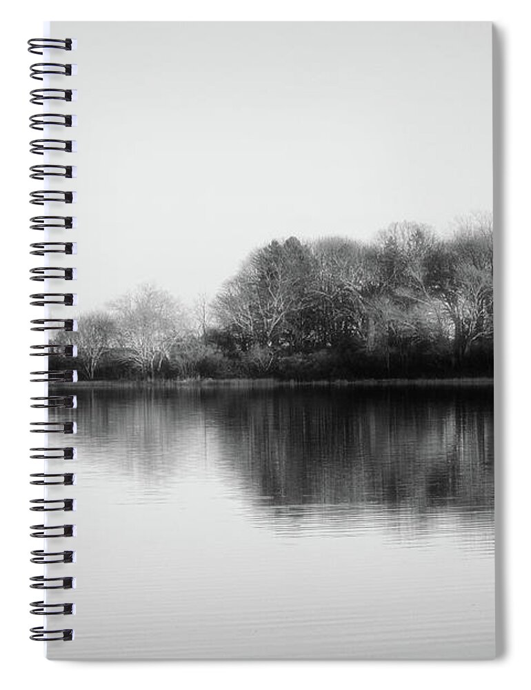 Minimalistic Spiral Notebook featuring the photograph Minimalistic nature - black and white by Lilia D