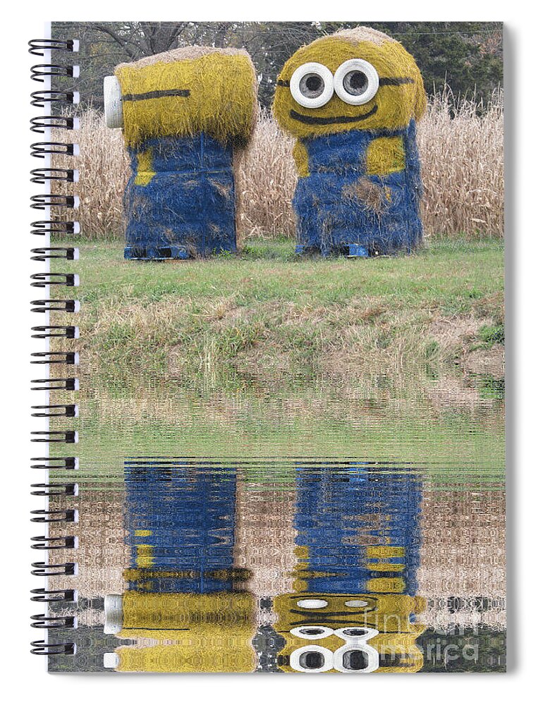  Spiral Notebook featuring the photograph Minions in a Reflection Pool by Kelly Awad
