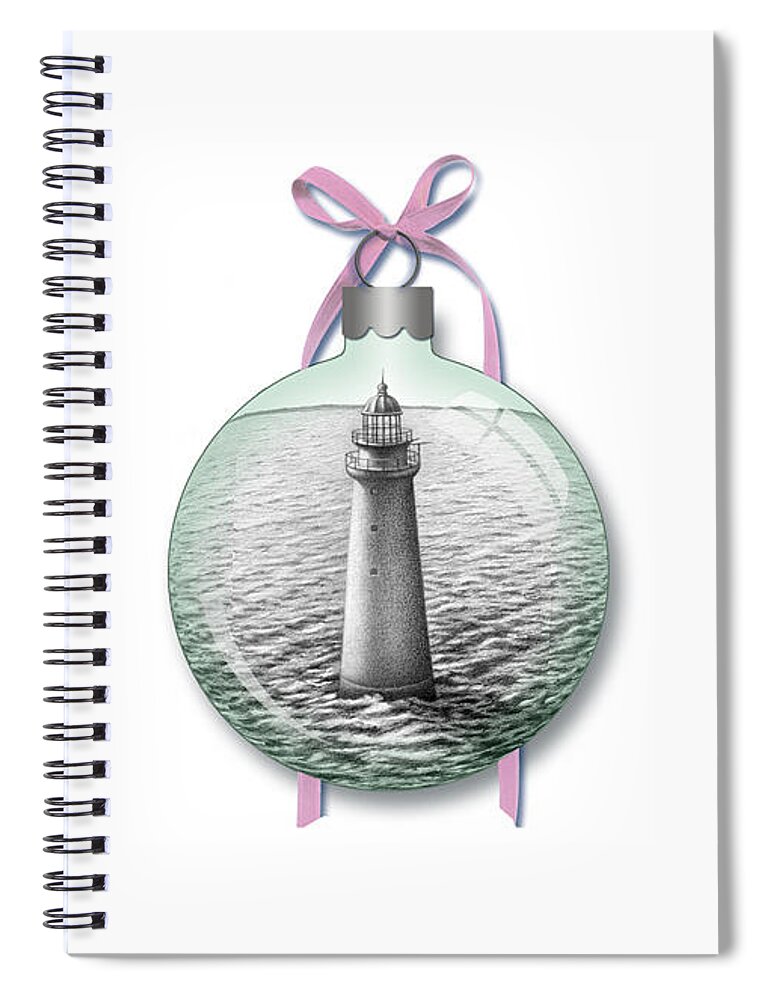 Minot Light Spiral Notebook featuring the digital art Minot Light Ornament by Donna Basile