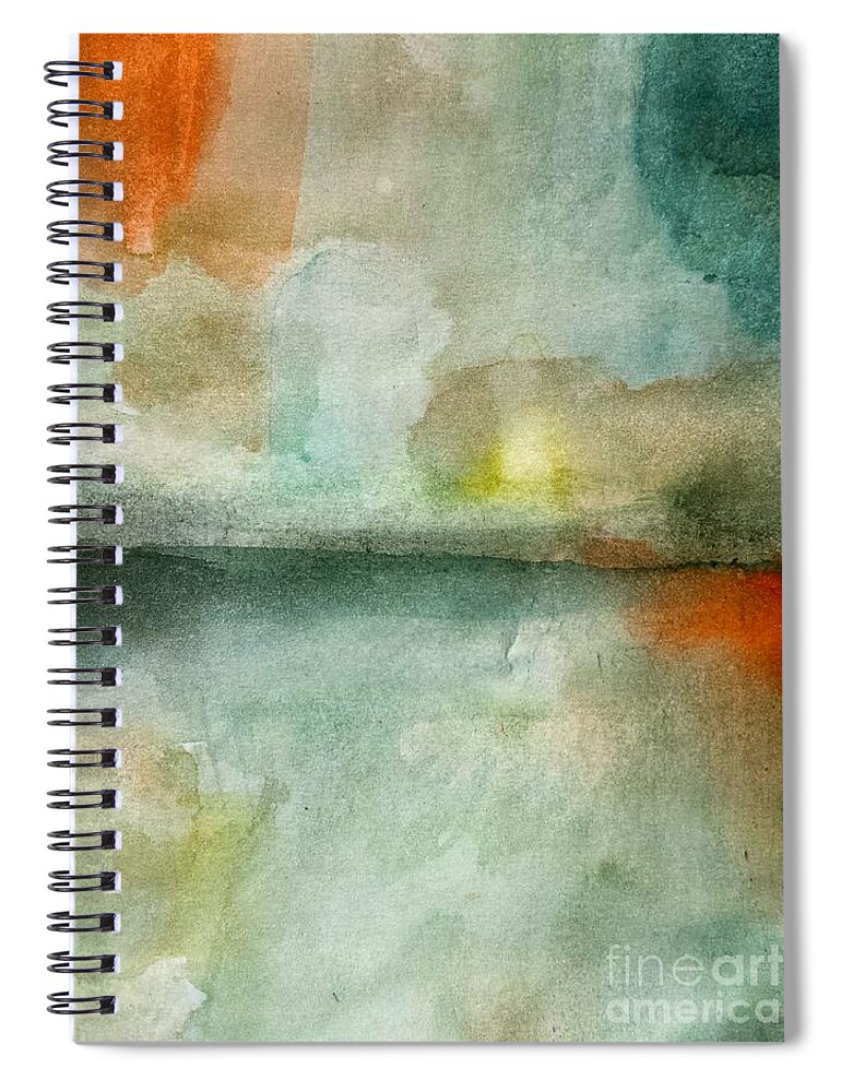 Abstract Spiral Notebook featuring the painting Still Clearing by Vesna Antic