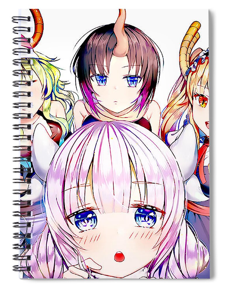 Miss Kobayashi's Dragon Maid Spiral Notebook featuring the digital art Miss Kobayashi's Dragon Maid by Super Lovely