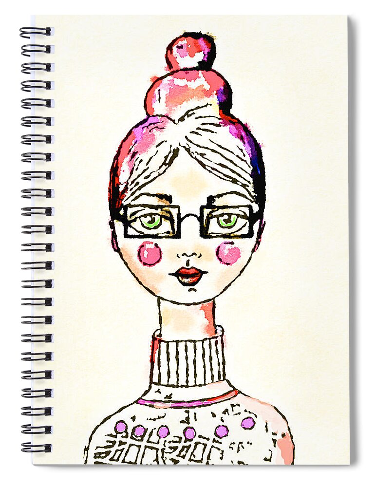 My Girls Spiral Notebook featuring the painting Miss Primm 3 by Vanessa Katz